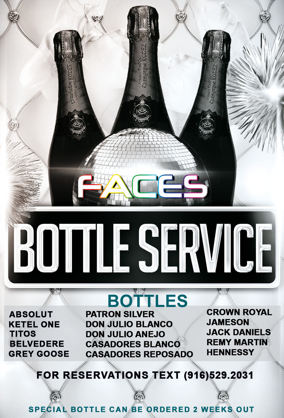Faces Bottle Services information